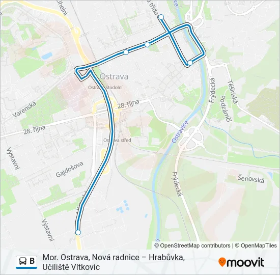 B Bus Line Map
