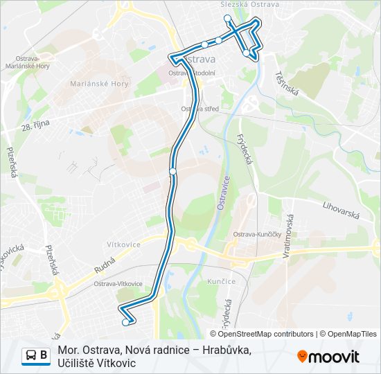 Автобус B: карта маршрута