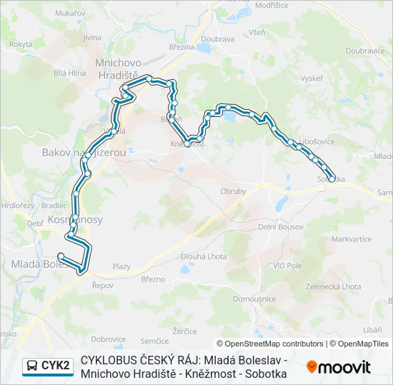 CYK2 Bus Line Map