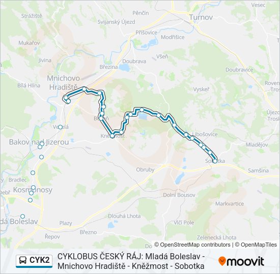 Автобус CYK2: карта маршрута