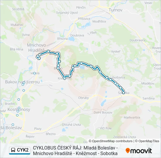 Автобус CYK2: карта маршрута