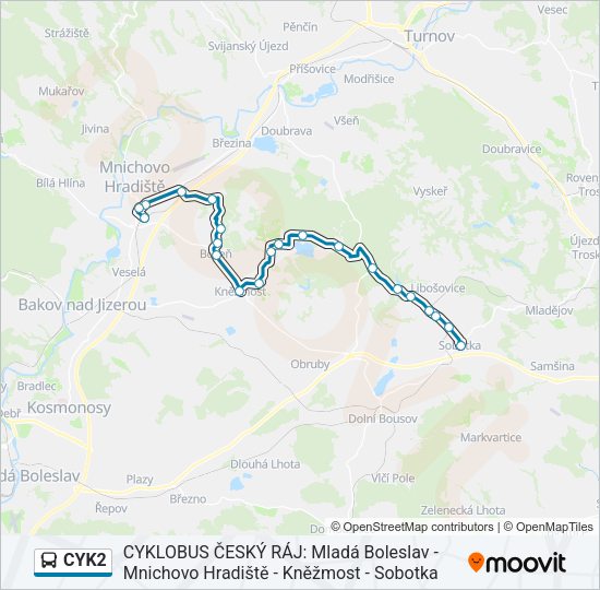 Автобус CYK2: карта маршрута