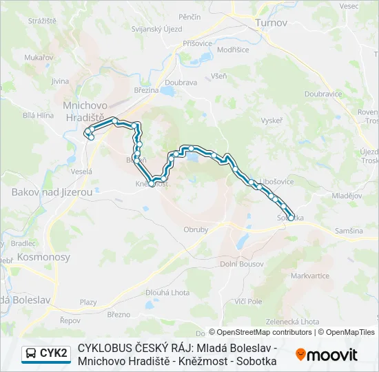 Автобус CYK2: карта маршрута