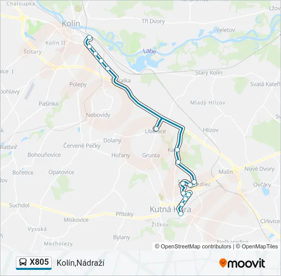 X805 Bus Line Map
