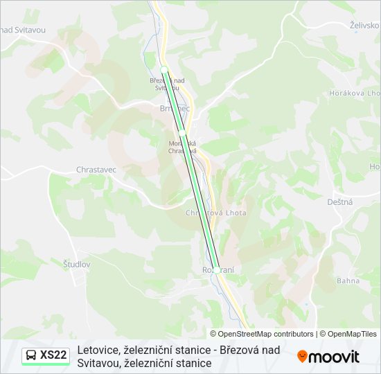 Автобус XS22: карта маршрута