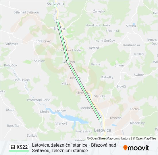 Автобус XS22: карта маршрута