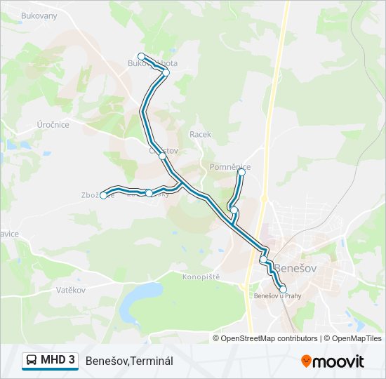 MHD 3 Bus Line Map