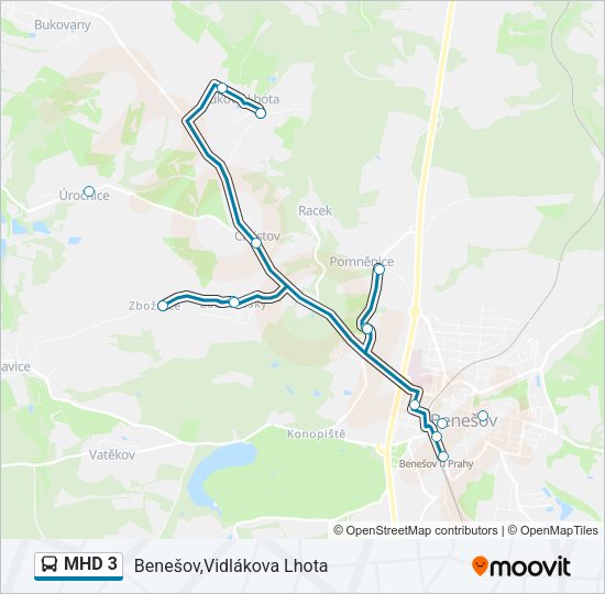MHD 3 Bus Line Map