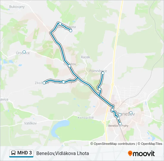 MHD 3 Bus Line Map