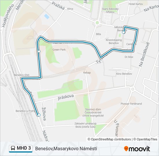 MHD 3 Bus Line Map
