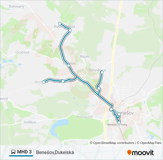 MHD 3 Bus Line Map