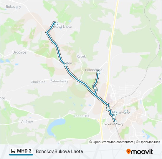 MHD 3 Bus Line Map