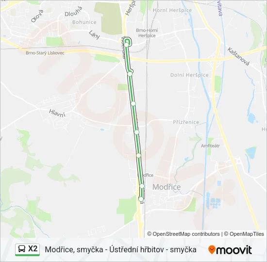 X2 Bus Line Map