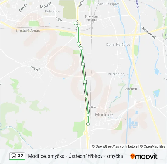 X2 Bus Line Map