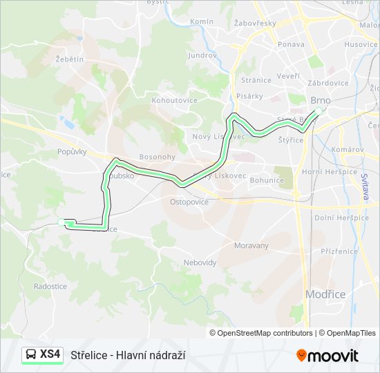 XS4 Bus Line Map