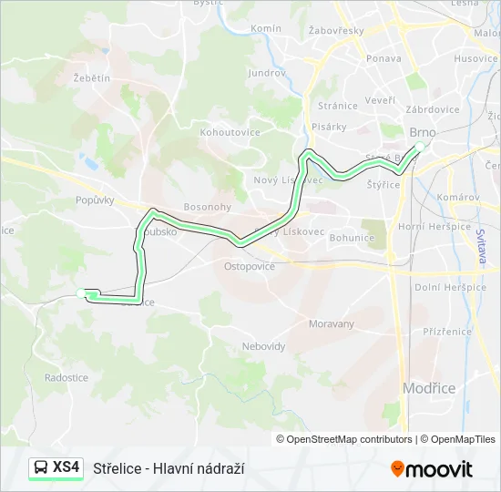 XS4 Bus Line Map