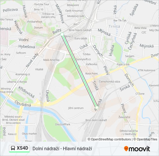 Автобус XS4D: карта маршрута