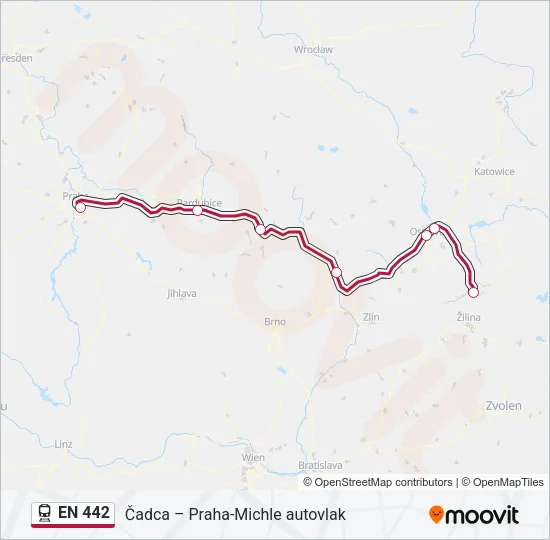 Поезд EN 442: карта маршрута