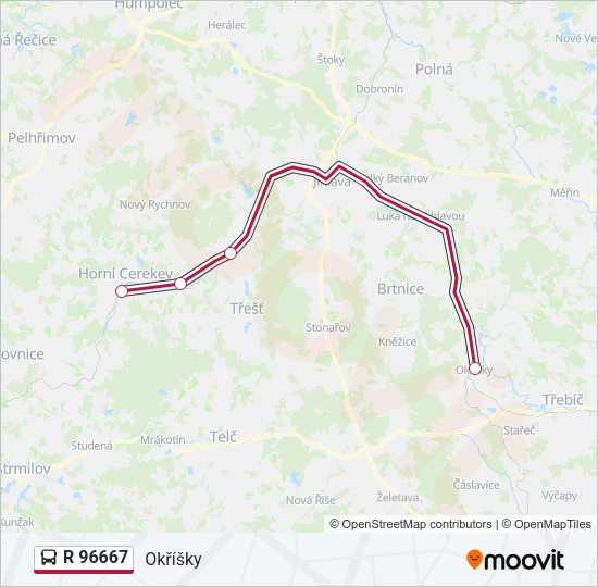 R 96667 Bus Line Map