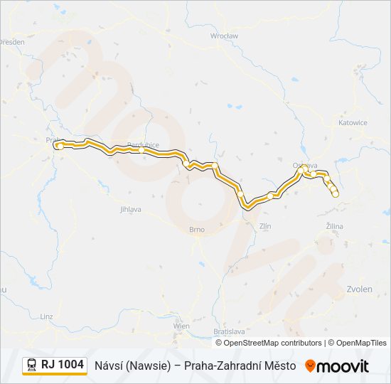 RJ 1004 Train Line Map