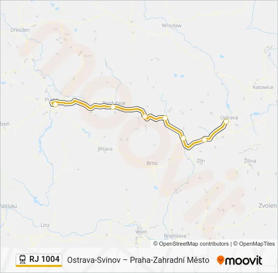 RJ 1004 Train Line Map