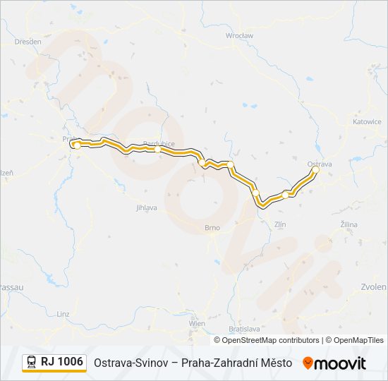 RJ 1006 Train Line Map