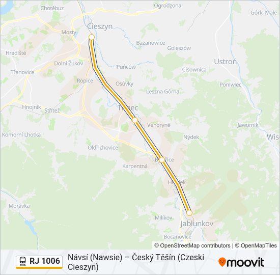 RJ 1006 Train Line Map