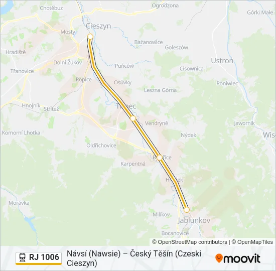 RJ 1006 Train Line Map