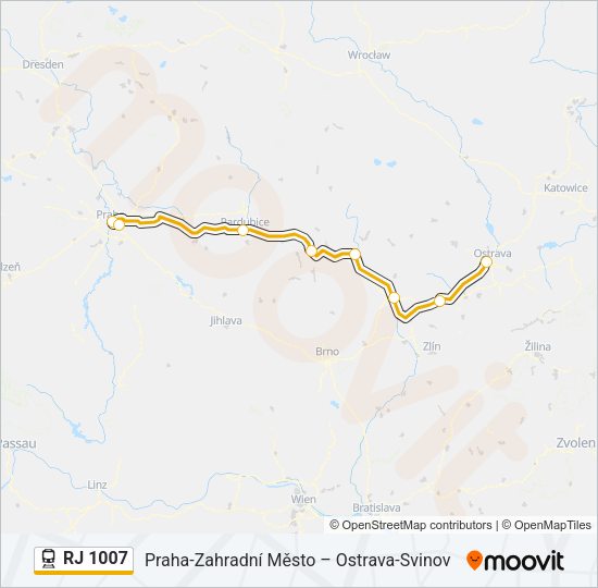 RJ 1007 Train Line Map