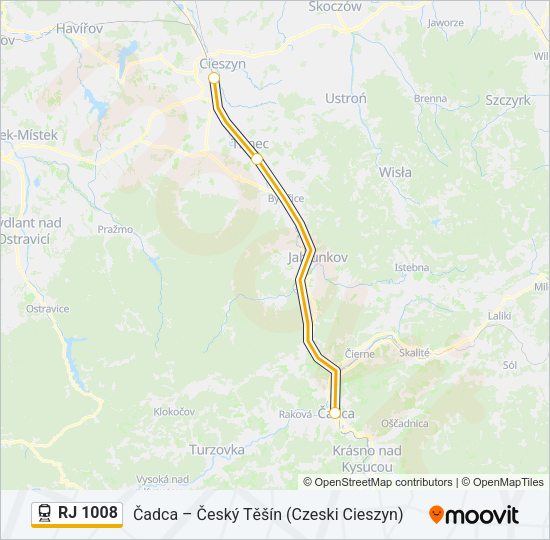 RJ 1008 Train Line Map