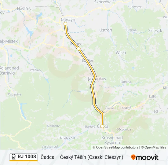RJ 1008 Train Line Map