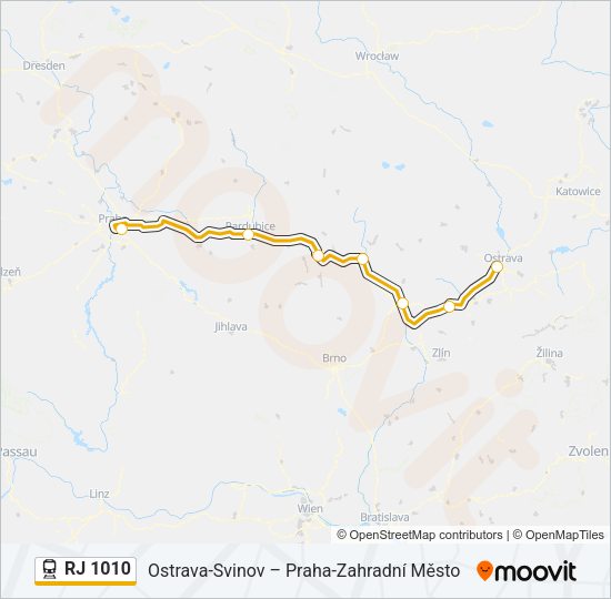 RJ 1010 Train Line Map