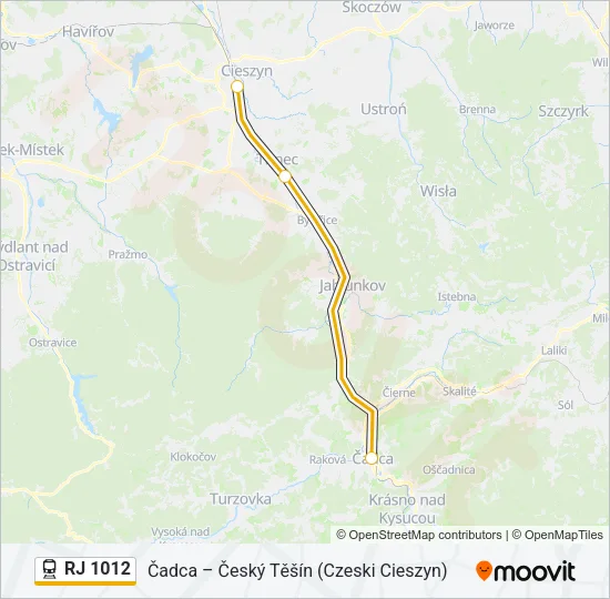 RJ 1012 Train Line Map