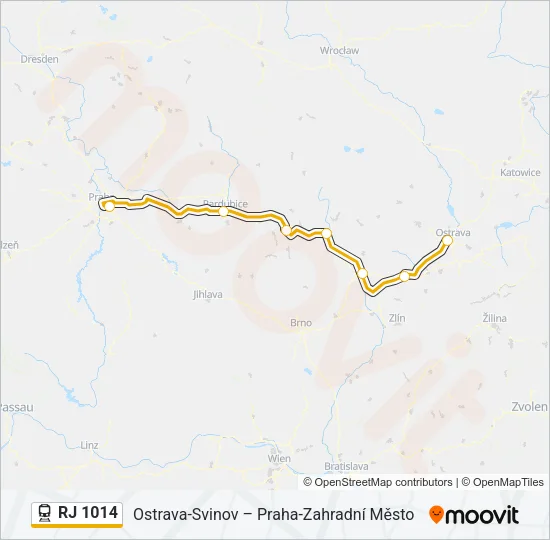 RJ 1014 Train Line Map