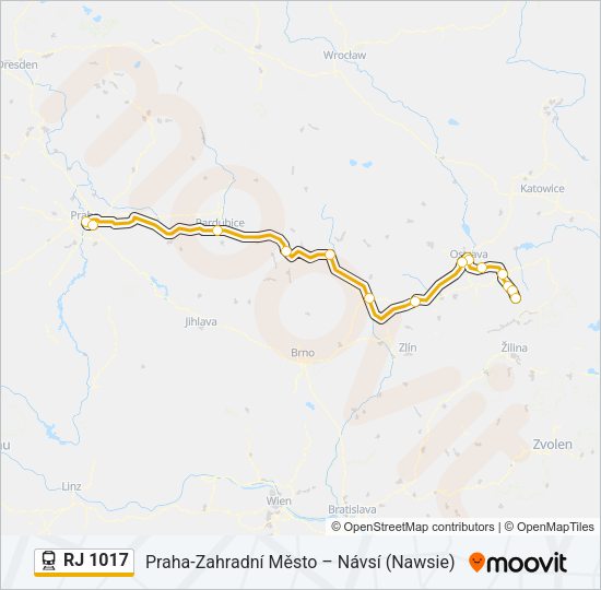 RJ 1017 Train Line Map