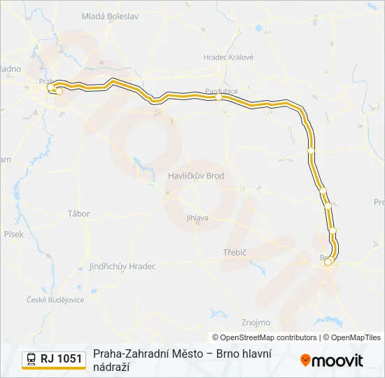 RJ 1051 Train Line Map