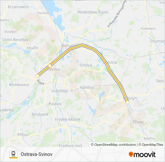 Поезд RJ 101004: карта маршрута