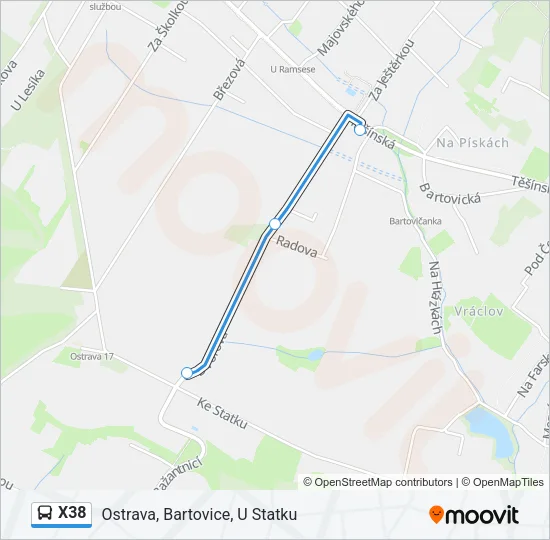 X38 Bus Line Map
