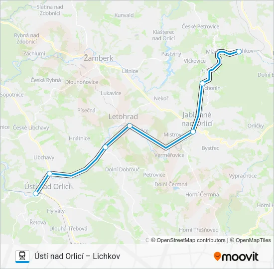 Поезд SP 20501: карта маршрута