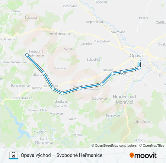 Поезд OS 18380: карта маршрута