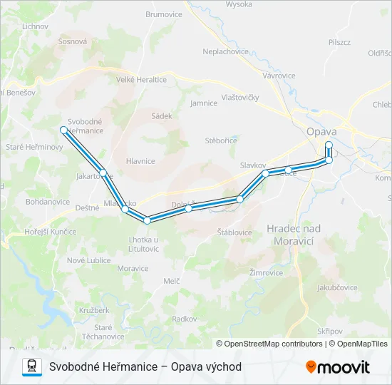 Поезд OS 18381: карта маршрута