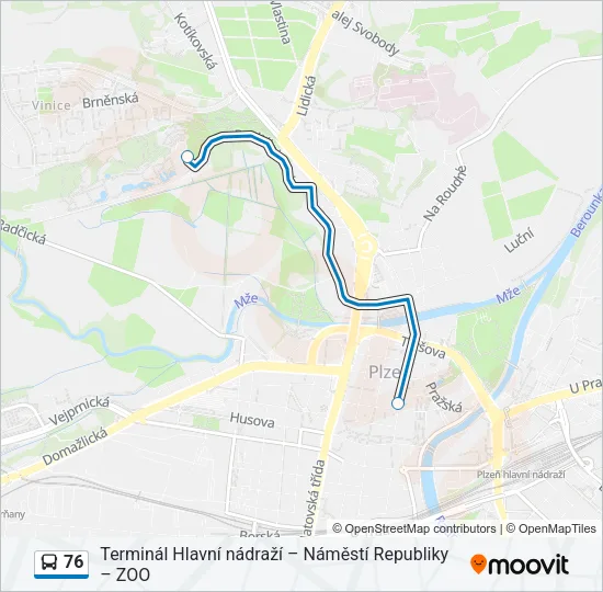 Автобус 76: карта маршрута