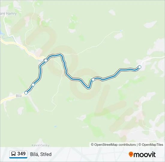 349 autobus Mapa linky