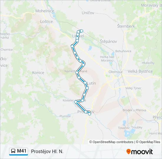 M41 Bus Line Map