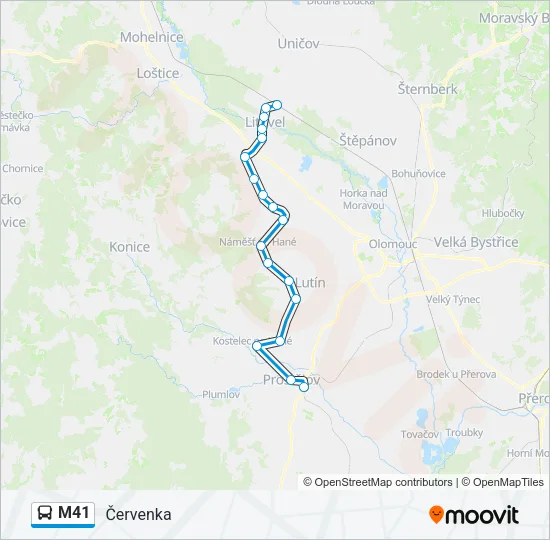 M41 Bus Line Map