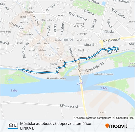 Автобус E: карта маршрута