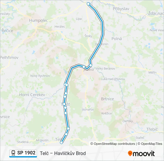 Поезд SP 1902: карта маршрута