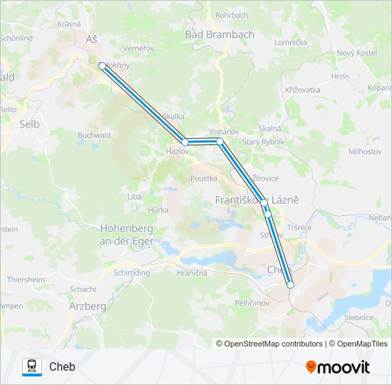 Поезд OS 17201: карта маршрута