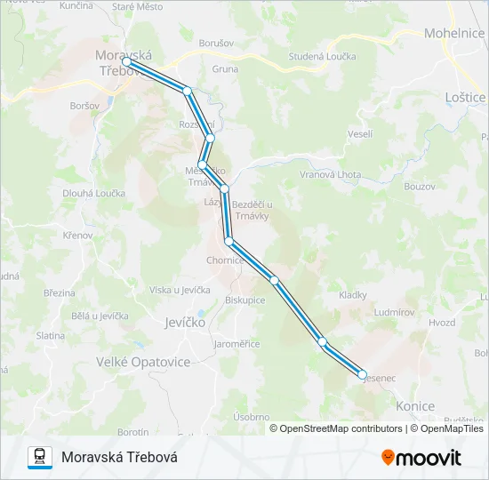Поезд OS 124742: карта маршрута