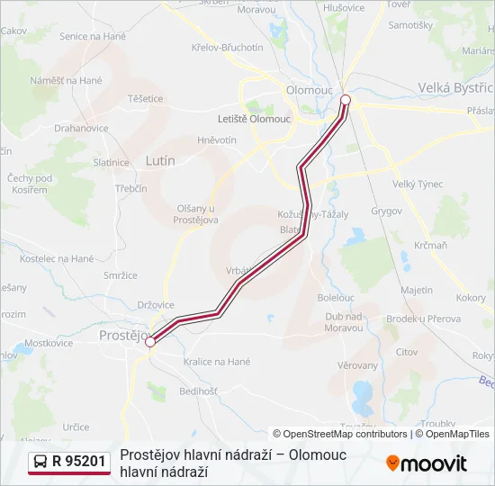 R 95201 Bus Line Map